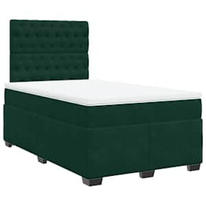 Box spring postel s matrací tmavě zelená 120 x 200 cm samet - obrázek 3