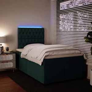 Box spring postel s matrací tmavě zelená 120 x 200 cm samet - obrázek 5