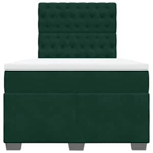 Box spring postel s matrací tmavě zelená 120 x 200 cm samet - obrázek 6