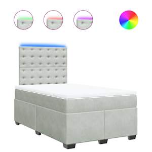 Box spring postel s matrací světle šedá 120 x 200 cm samet - obrázek 2