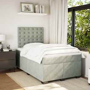 Box spring postel s matrací světle šedá 120 x 200 cm samet - obrázek 4