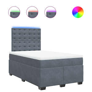 Box spring postel s matrací tmavě šedá 120 x 200 cm samet - obrázek 2