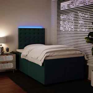 Box spring postel s matrací tmavě zelená 120 x 200 cm samet - obrázek 5