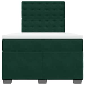 Box spring postel s matrací tmavě zelená 120 x 200 cm samet - obrázek 6