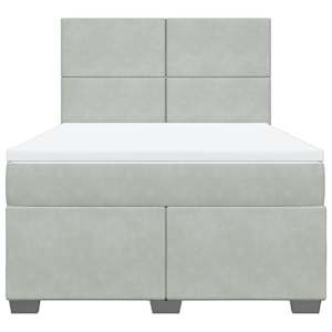 Box spring postel s matrací světle šedá 140x190 cm samet - obrázek 6