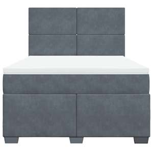 Box spring postel s matrací tmavě šedý 140 x 190 cm samet - obrázek 6