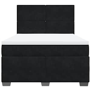 Box spring postel s matrací černá 140 x 190 cm samet - obrázek 6