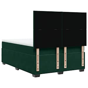 Box spring postel s matrací tmavě zelená 140x190 cm samet - obrázek 12