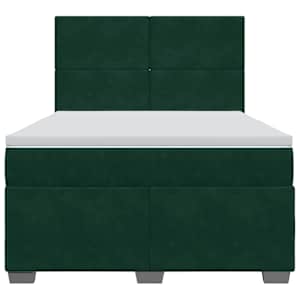 Box spring postel s matrací tmavě zelená 140x190 cm samet - obrázek 6