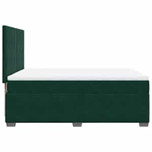 Box spring postel s matrací tmavě zelená 140x190 cm samet - obrázek 11