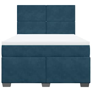 Box spring postel s matrací modrá 140 x 190 cm samet - obrázek 6