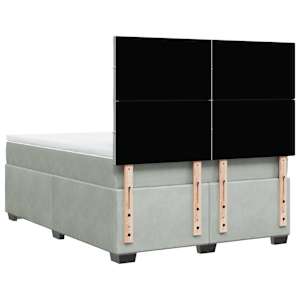 Box spring postel s matrací světle šedá 140x190 cm samet - obrázek 12