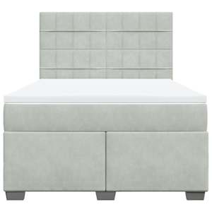 Box spring postel s matrací světle šedá 140x190 cm samet - obrázek 6