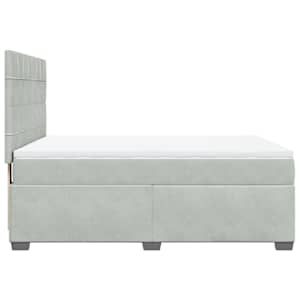 Box spring postel s matrací světle šedá 140x190 cm samet - obrázek 11