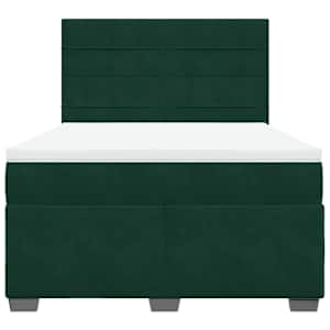 Box spring postel s matrací tmavě zelená 140x190 cm samet - obrázek 6