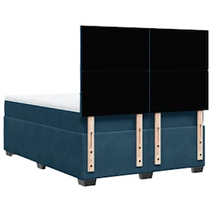 Box spring postel s matrací modrá 140 x 190 cm samet - obrázek 12