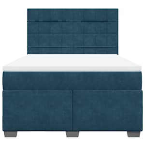 Box spring postel s matrací modrá 140 x 190 cm samet - obrázek 6