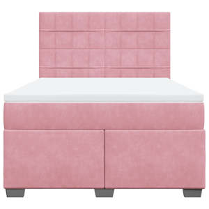 Box spring postel s matrací růžová 140x190 cm samet - obrázek 6