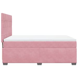 Box spring postel s matrací růžová 140x190 cm samet - obrázek 11