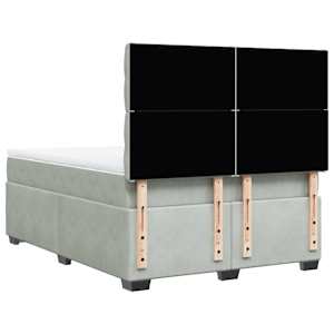 Box spring postel s matrací světle šedá 140x190 cm samet - obrázek 12