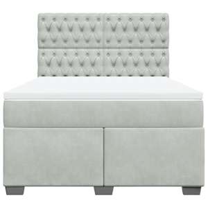 Box spring postel s matrací světle šedá 140x190 cm samet - obrázek 6