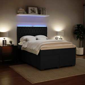 Box spring postel s matrací černá 140 x 190 cm samet - obrázek 5