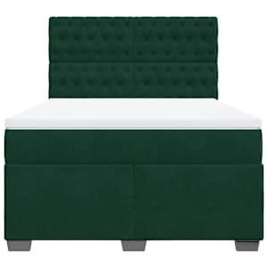 Box spring postel s matrací tmavě zelená 140x190 cm samet - obrázek 6