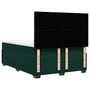 Box spring postel s matrací tmavě zelená 140x190 cm samet - obrázek 12