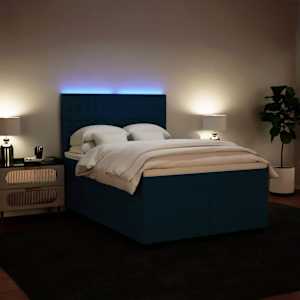 Box spring postel s matrací modrá 140 x 190 cm samet - obrázek 5
