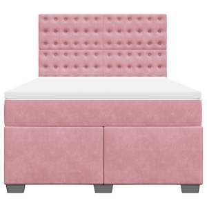 Box spring postel s matrací růžová 140x190 cm samet - obrázek 6