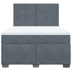 Box spring postel s matrací tmavě šedá 140x200 cm samet - obrázek 6