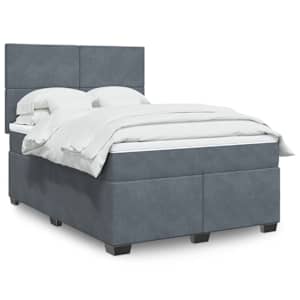 Box spring postel s matrací tmavě šedá 140x200 cm samet - obrázek 1