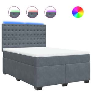 Box spring postel s matrací tmavě šedá 140x200 cm samet - obrázek 2