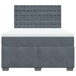 Box spring postel s matrací tmavě šedá 140x200 cm samet - obrázek 6