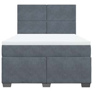 Box spring postel s matrací tmavě šedá 160x200 cm samet - obrázek 6