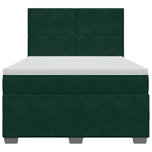 Box spring postel s matrací tmavě zelená 160x200 cm samet - obrázek 6
