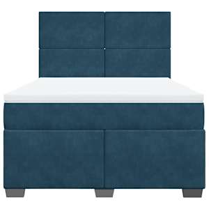 Box spring postel s matrací modrá 160 x 200 cm samet - obrázek 6