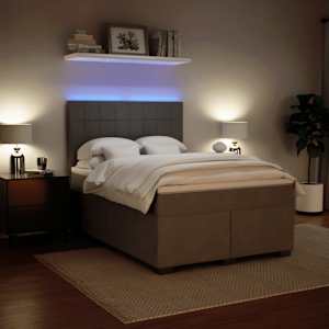 Box spring postel s matrací světle šedá 160x200 cm samet - obrázek 5