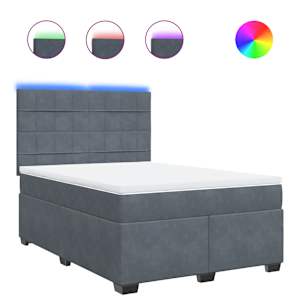 Box spring postel s matrací tmavě šedá 160x200 cm samet - obrázek 2