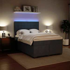 Box spring postel s matrací tmavě šedá 160x200 cm samet - obrázek 5