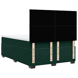 Box spring postel s matrací tmavě zelená 160x200 cm samet - obrázek 12