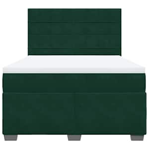 Box spring postel s matrací tmavě zelená 160x200 cm samet - obrázek 6