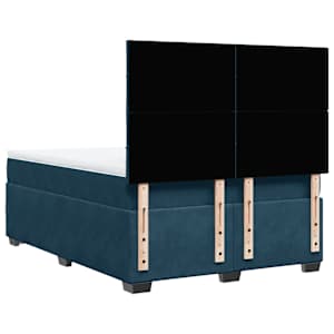 Box spring postel s matrací modrá 160 x 200 cm samet - obrázek 12