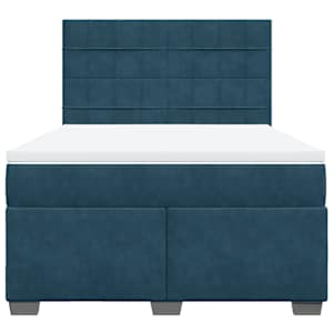 Box spring postel s matrací modrá 160 x 200 cm samet - obrázek 6