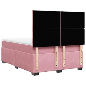Box spring postel s matrací růžová 160x200 cm samet - obrázek 12