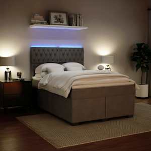 Box spring postel s matrací světle šedá 160x200 cm samet - obrázek 5