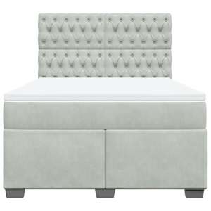Box spring postel s matrací světle šedá 160x200 cm samet - obrázek 6