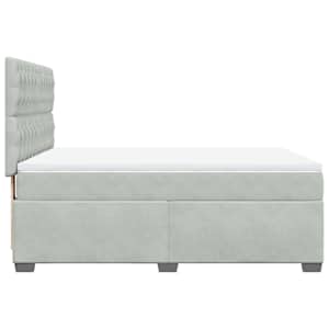Box spring postel s matrací světle šedá 160x200 cm samet - obrázek 11