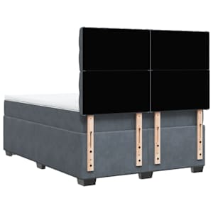 Box spring postel s matrací tmavě šedá 160x200 cm samet - obrázek 12