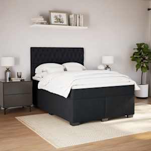 Box spring postel s matrací černá 160x200 cm samet - obrázek 4